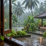 മഴയുടെ ഭാഷയും മലയാളത്തിന്റെ ഓർമ്മയും — AI ചിത്രീകരണം