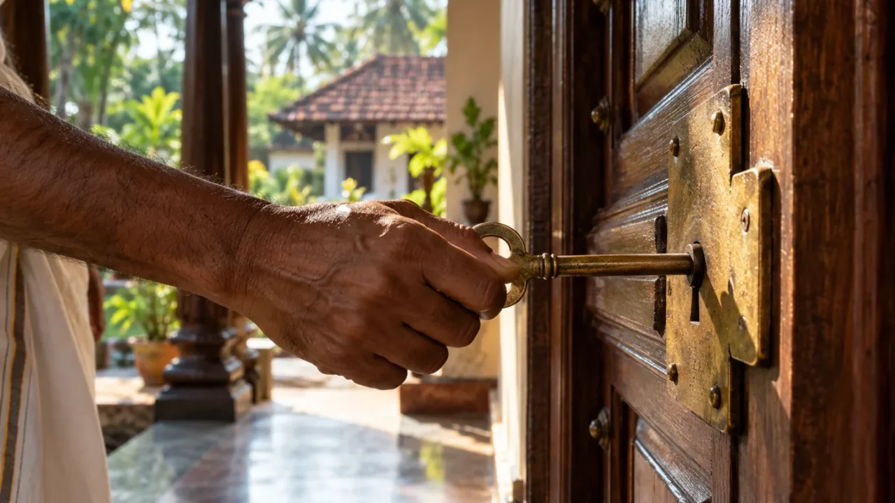 കഥാപാത്രത്തിന്റെ കൈയിലുള്ള താക്കോൽ — AI ചിത്രീകരണം