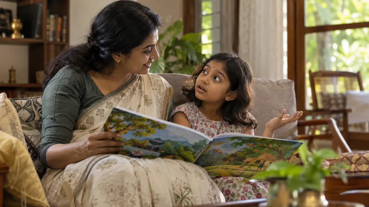 കുട്ടിയും ആദ്യകഥയുടെ അത്ഭുതവും — സാഹിത്യ ചിത്രീകരണം
