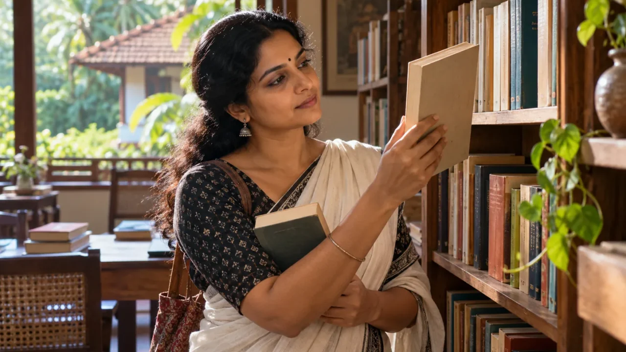 പുസ്തകം തിരഞ്ഞെടുക്കാനുള്ള സ്വന്തം വഴി — AI ചിത്രീകരണം